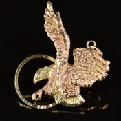 A yellow metal pendant in the form of an eagle (testing as 14k gold), from Black Hills USA, 5.6g,