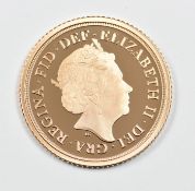 2019 Elizabeth II proof gold half sovereign, in original Royal Mint box with certificate, number