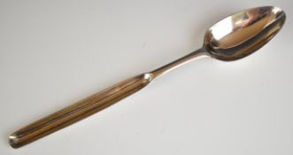 Georgian Irish hallmarked silver marrow scoop handled spoon, Dublin maker MS, circa 1781-1782,