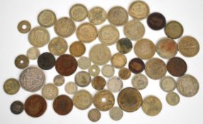 Georgian and later world coinage to include 1819 George III sixpence, 1891 Victorian crown, 1791