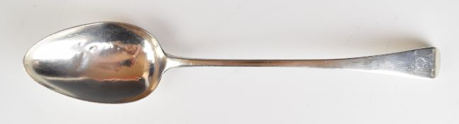 Georgian hallmarked silver Old English pattern basting spoon, London 1796, maker George Smith (