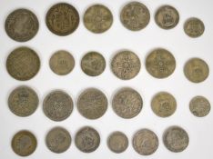 Approximately 194g of pre 1947 British silver coinage including a 1918 florin, some gradable