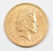 2005 Elizabeth II proof gold full sovereign with modern one year only George and the Dragon reverse