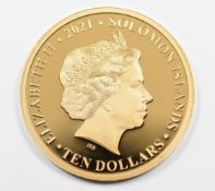 Harrington and Byrne Euro 2020 Solomon Islands limited edition (002/295) proof .916 gold $10 coin,