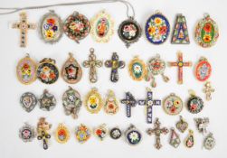 Forty micro mosaic pendants