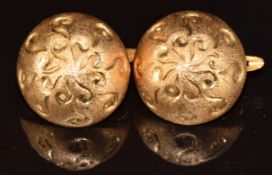 A pair of 18k gold earrings with textured decoration, 8.2g, 2cm