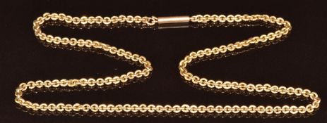 A c1900 15ct gold chain / necklace with barrel clasp, 8.1g, 42cm