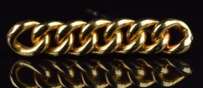 An 18ct gold curb link brooch, 6.5g, 4.6cm