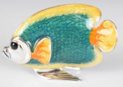 Modern hallmarked silver and enamel novelty model of a tropical fish, length 5.5cm, weight 38g all