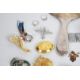 A collection of jewellery, some silver including bangle, mirror, two rings, cigarette case, brooch - Image 6 of 7