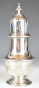 Edward VII hallmarked silver sugar caster of baluster form, with bayonet cap, Sheffield 1906,