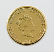 Jubilee Mint 2016 cased 9ct gold one crown coin for Queen Elizabeth's 90th Birthday, weight 1.0g