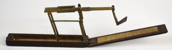 Late 18thC / early 19thC guinea/half guinea scale or balance, in rosewood case with label inside A