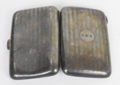 George Unite Edward VII hallmarked silver cigar case with gilt interior, Chester 1908, length