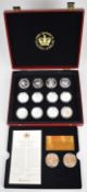 2002 The Golden Jubilee Westminster coin collection comprising fourteen crown sized proof Falkland