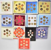 Twelve British uncirculated coin sets comprising 1985-1988, 1990, 1991, 1993-1997, 2007 and 2008