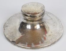 Edward VIII hallmarked silver capstan inkwell, Birmingham 1936, maker William Neale & Son Ltd,