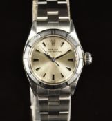 Rolex Oyster Perpetual ladies automatic wristwatch ref. 6623 with steel hands and hour markers,