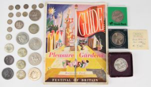 Georgian and later coinage to include George III crown, 1797 cartwheel penny, Victorian and later