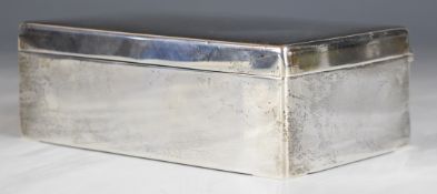 Sampson Mordan & Co Victorian hallmarked silver cigarette box, London 1899, length 15cm, weight