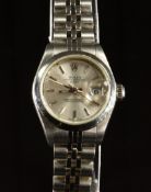 Rolex Oyster Perpetual Date ladies automatic wristwatch ref. 79160 with date aperture, luminous