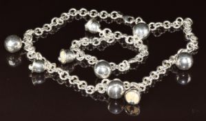 A silver necklace and bracelet in the Tiffany style, 93g