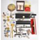 A collection of jewellery, some silver including bangle, mirror, two rings, cigarette case, brooch - Image 1 of 7