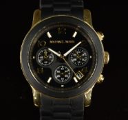 Michael Kors chronograph wristwatch ref. MK-5191 with date aperture, luminous hands, black dial,