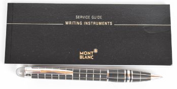 Montblanc Starwalker ballpoint pen with steel and rubber body and platinum plated fittings, with