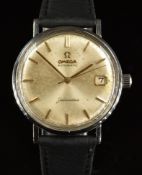 Omega Seamaster automatic gentleman's wristwatch with date aperture, gold hands and hour markers,