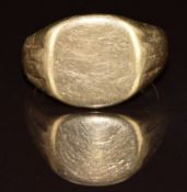 A 9ct gold signet ring (band cut), 6.1g, size K