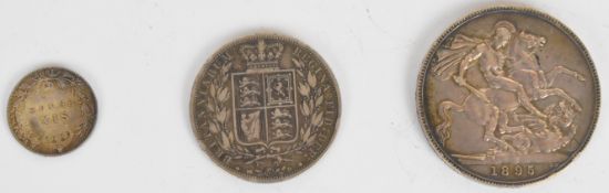 1895 Queen Victoria crown, Victoria coin with added headdress and date changed to 1835, 1902