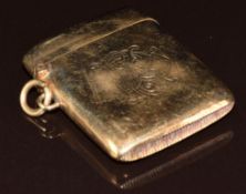 Edwardian 9ct gold vesta case, Birmingham 1906, 15.6g
