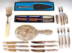 Edward VII hallmarked silver mounted hand mirror, London 1902, maker Charles Fox & Co Ltd,