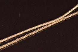 A 9ct gold rope twist chain / necklace, 10.2g, 58cm