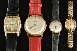 Four various wristwatches comprising two Bulova, one ladies Omega and one other, largest case