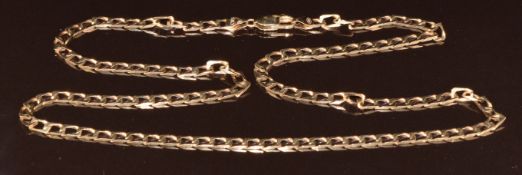 A 9ct gold curb link necklace, 12g, 56cm