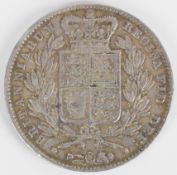 1844 Queen Victoria young head silver crown with shield reverse