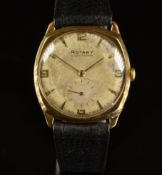 Rotary Super-Sports 9ct gold gentleman's wristwatch with inset subsidiary seconds dial, gold hands