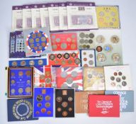 Royal Mint coin packs for 1972, 1974, 1979, 1986, 1990, 2x 1994, 2004 and 2005, seven Coincraft