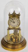 Gustav Becker anniversary or 400 day torsion clock with disc pendulum, under a glass dome, height