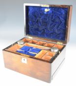 Near pair of 19thC rosewood travelling jewellery or workboxes, both with lift out trays and