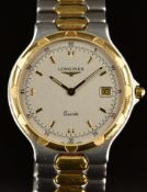 Longines Conquest gentleman's wristwatch ref. 4020 with date aperture, gold hands and hour