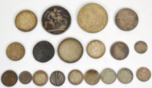 Georgian and later coinage to include 1822 and 1935 crowns, 1820 shilling and 1867 Maundy fourpence,