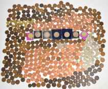 A collection of UK coinage, Queen Victoria onwards to include KN and H pennies, Edwardian pennies,