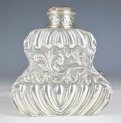 Victorian hallmarked silver tea caddy with embossed decoration, London 1887, maker  Rosenthal, Jacob