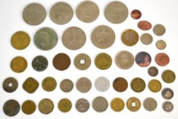 A collection of wartime and other overseas coinage to include USA Dollar 1971 together with modern