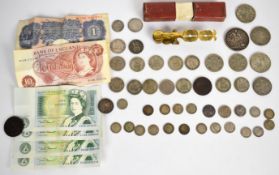 Victorian and later pre 1947 silver coinage to include 1897 crown, comprising approximately 66g