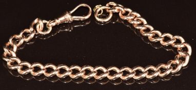 A 9ct rose gold curb link bracelet, 19.6g, 21cm