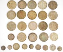 A small collection of English and overseas coinage to include 1733 George II farthing, 1790 Prince